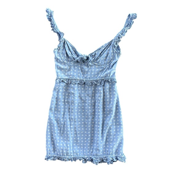 For Love & Lemons Sweetheart Mini Dress in Periwinkle with Underwire Size XS - Picture 4 of 10